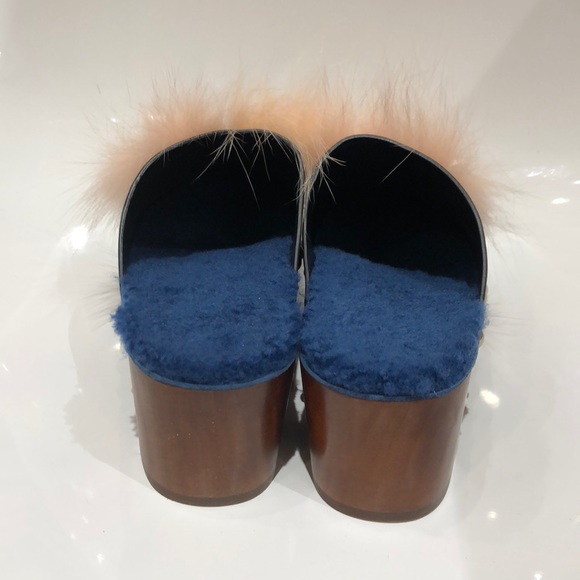 SOLD!!Fendi Fox fur shearling lined monster clogs - Picture 5 of 8
